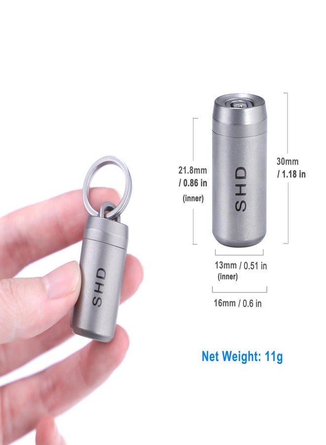 SHD Pill Holder Keychain,Titanium Waterproof Mini Pill Case Container,Portable Small Pill Box for Outdoor Travel Camping - Image 3